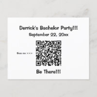 Grundlegende Junggesellenabschied-Einladung mit QR