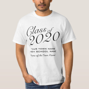 Grundlegende Klasse von 2020 mit Schulnamen und T-Shirt