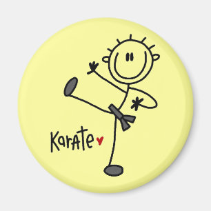 Grundlegende männliche Stickfigur Karate T-Shirts Magnet