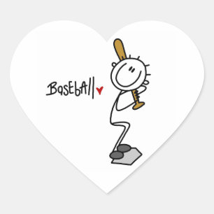 Grundlegende männliche Stockfigur Baseball T-Shirt Herz-Aufkleber