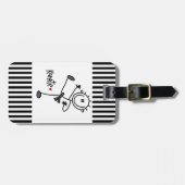 Grundlegende männliche Strichmännchen-Karate-T - Gepäckanhänger (Vorderseite horizontal)