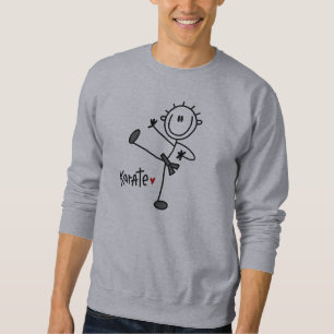 Grundlegende männliche Strichmännchen-Karate-T - Sweatshirt