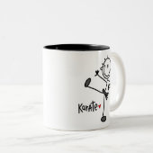 Grundlegende männliche Strichmännchen-Karate-T - Zweifarbige Tasse (VorderseiteRechts)