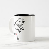 Grundlegende männliche Strichmännchen-Karate-T - Zweifarbige Tasse (Vorderseite Links)
