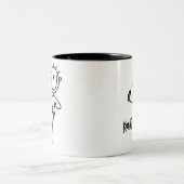Grundlegende männliche Strichmännchen-Karate-T - Zweifarbige Tasse (Mittel)