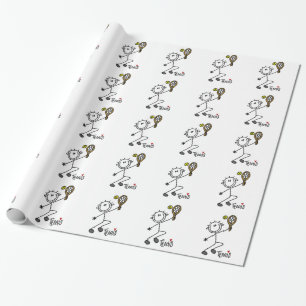 Grundlegende männliche Strichmännchen-Tennisspiele Geschenkpapier