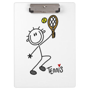 Grundlegende männliche Strichmännchen-Tennisspiele Klemmbrett