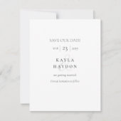 Grundlegende, minimale Hochzeit speichern Sie das Einladung (Vorderseite)