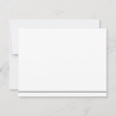 Grundlegende Minimalistische Schwarz-weiße Station Mitteilungskarte (Rückseite)