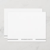 Grundlegende Minimalistische Schwarz-weiße Station Mitteilungskarte (Vorne/Hinten)