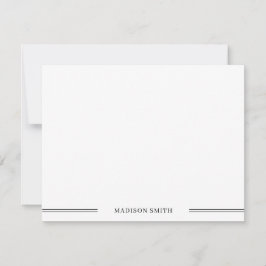 Grundlegende Minimalistische Schwarz-weiße Station Mitteilungskarte