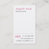 Grundlegende moderner visitenkarte (Rückseite)