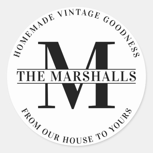 Grundlegende Monogram-Familienbetriebe oder -betri Runder Aufkleber (Vorderseite)