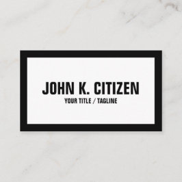 Grundlegende mutige Schwarzweiss-Visitenkarte Visitenkarte