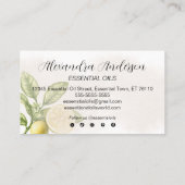 Grundlegende Öle aus gelbem Lemon Visitenkarte (Rückseite)