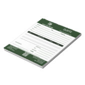 Grundlegende Rasenpflege-Service-Geschäftsangebot Notizblock (Rotiert)