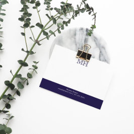 Grundlegende saubere Initialen Weiß dunkelblau Post-it Klebezettel