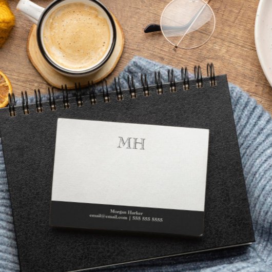 Grundlegende saubere Initialen Weiß Grau Post-it Klebezettel