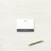 Grundlegende saubere Initialen Weiß Grau Post-it Klebezettel (Auf Schreibtisch)