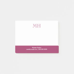 Grundlegende saubere Initials White Fuchsia Post-it Klebezettel