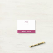 Grundlegende saubere Initials White Fuchsia Post-it Klebezettel (Auf Schreibtisch)