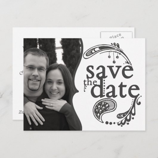 Grundlegende Save the Date Postkarte (Vorne/Hinten)