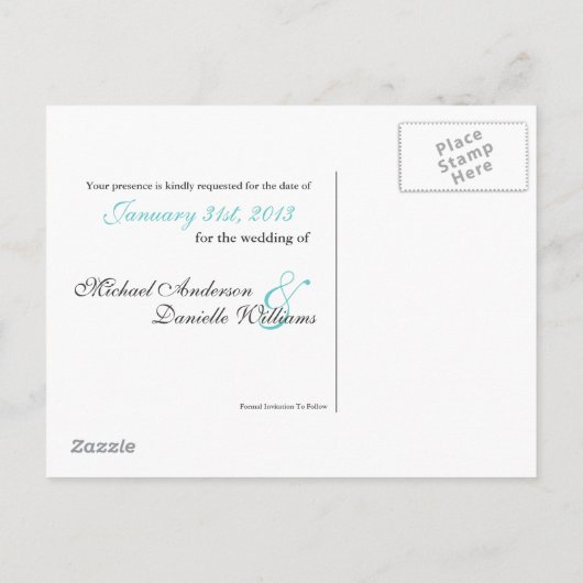 Grundlegende Save the Date Postkarte (Rückseite)