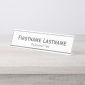 Grundlegende Schwarz-weiße Bezeichnung und Berufli Schreibtischnamensplakette (Vorderseite )