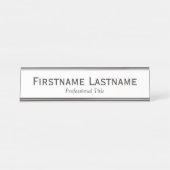 Grundlegende Schwarz-weiße Bezeichnung und Berufli Schreibtischnamensplakette (Vorderseite )