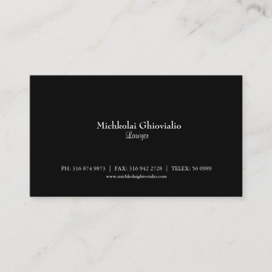 Grundlegende schwarze visitenkarte (Vorderseite)