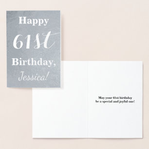 Grundlegende Silver Foil "Happy 61st Birthday" + N Folienkarte