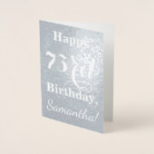 Grundlegende Silver Foil "HAPPY 73. BIRTHDAY" + Na Folienkarte (Vorderseite)