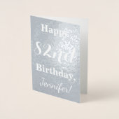 Grundlegende Silver Foil "HAPPY 82. BIRTHDAY" + Na Folienkarte (Vorderseite)