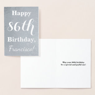 Grundlegende Silver Foil "HAPPY 86. GEBURTSTAG" +  Folienkarte