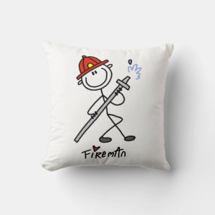 Grundlegende Stäbchenfigur Feuerwehrmann T-Shirts  Kissen