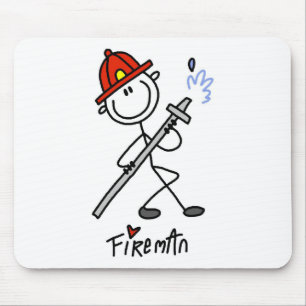 Grundlegende Stäbchenfigur Feuerwehrmann T-Shirts  Mousepad