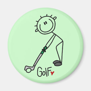 Grundlegende Stick Figure Golf T-Shirts und Gesche Magnet