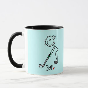 Grundlegende Stick Figure Golf T-Shirts und Gesche Tasse
