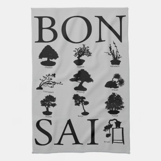 Grundlegende Stile von Bonsai Tree Geschirrtuch (Vertikal)