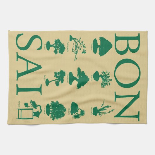 Grundlegende Stile von Bonsai Tree Geschirrtuch (Horizontal)