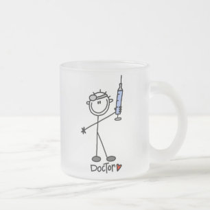 Grundlegende Stockfigur Arzt Mattglastasse