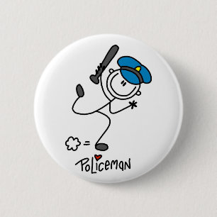 Grundlegende Stockfigur Polizeibeamter Button