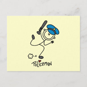 Grundlegende Stockfigur Polizeibeamter Postkarte