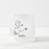 Grundlegende Strichmännchen-Fußball-T - Shirts und Mattglastasse (Vorderseite Links)
