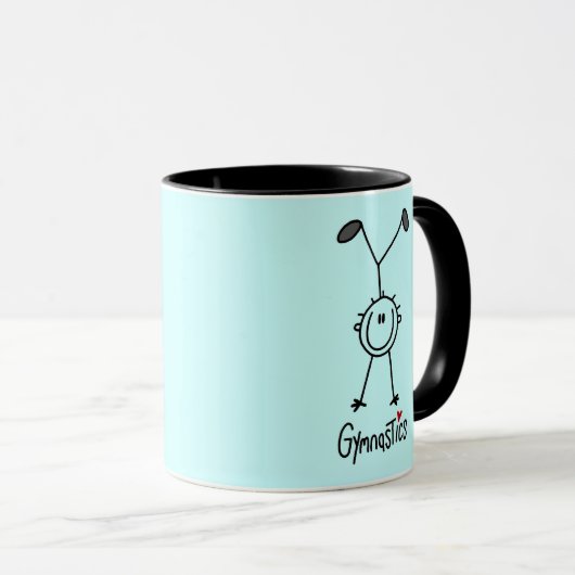Grundlegende Strichmännchen-Gymnastik-T-Shirts und Tasse (VorderseiteRechts)