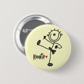 Grundlegende Strichmännchen-Karate-T - Shirts und Button (Vorne & Hinten)