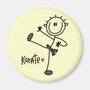 Grundlegende Strichmännchen-Karate-T - Shirts und Magnet