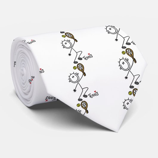 Grundlegende Strichmännchen-Tennis-T-Shirts und Krawatte (Gerollt)