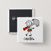 Grundlegende Strichmännchen-Tischler-T-Shirts und Button (Vorne & Hinten)