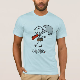 Grundlegende Strichmännchen-Tischler-T-Shirts und T-Shirt